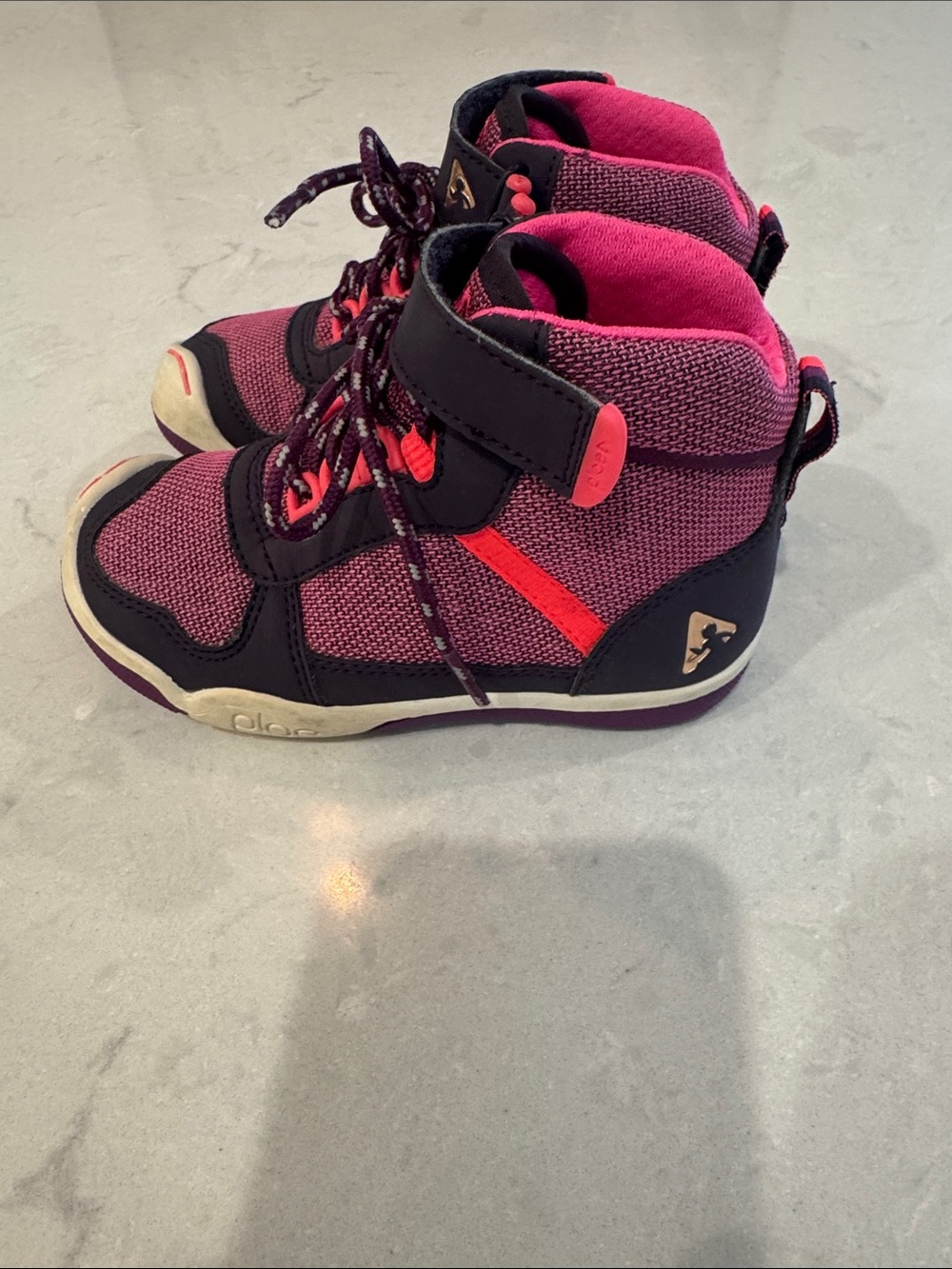 PLAE Kaiden Kids High-Top Sneakers in Pink, Magenta and Coral  Size 8 Toddler